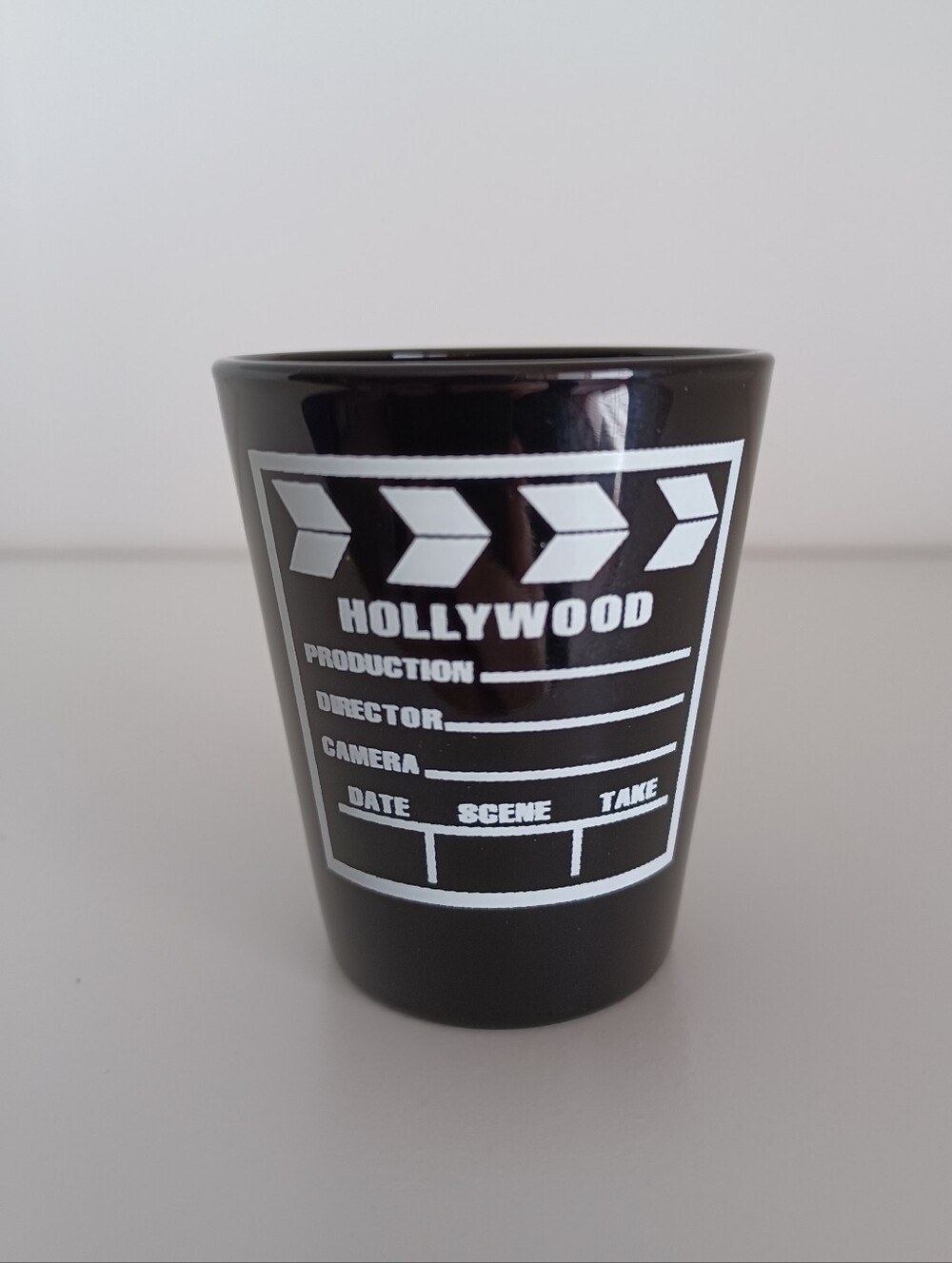 Hollywood Clapboard Black And White Shot Glass Barware Drinkware Collectible‎